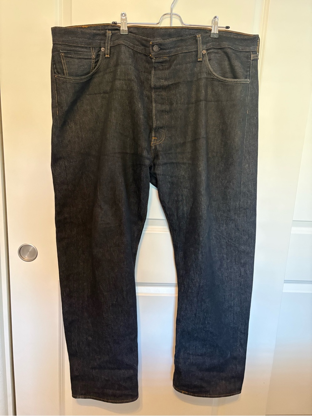Levi’s 501 Original Fit Men’s Jeans W44 L32 Dark Wash Button Fly Denim